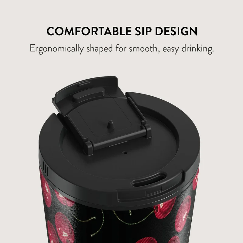 Burga  Burga Cherrybomb 700ml Travel Mug Flap & Straw Set Lid Combo – BPA-Free Stainless Steel, Triple-Layer Insulated, Leak-Resistant, Premium Printed Design – Hot & Cold Drinks  | Best Price UAE